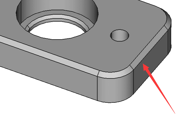 A part with chamfer edges