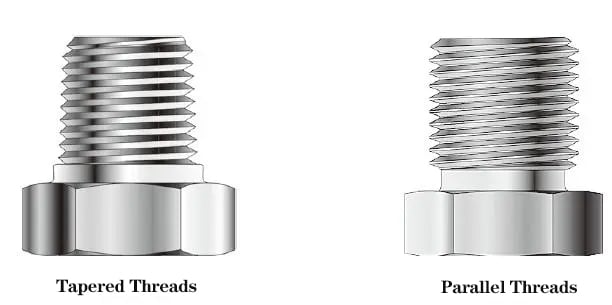 tapered threads vs parallel threads