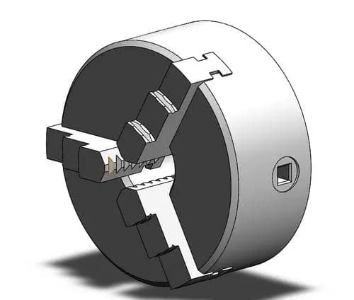 3 爪卡盘的 3D 绘图